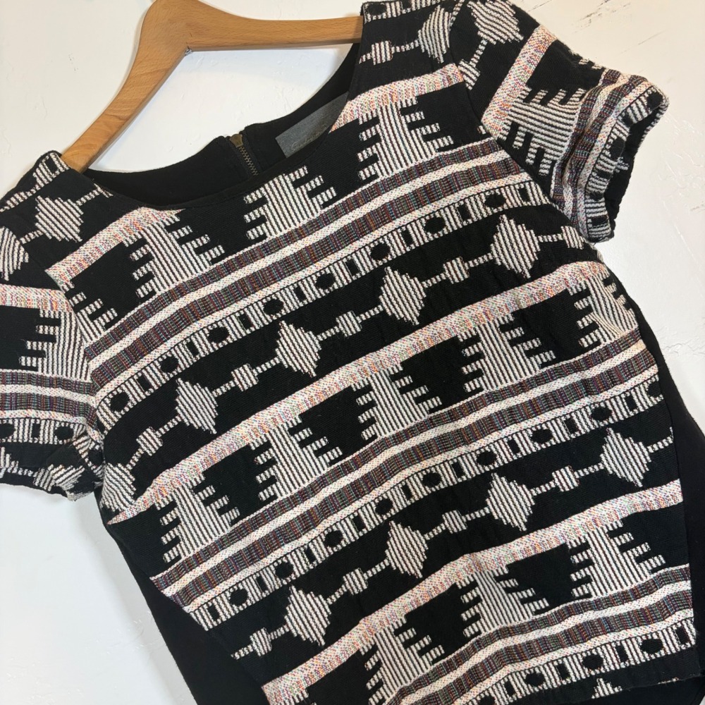 Sunday in Brooklyn Anthropologie Black White Geometric Cotton M Western Aztec